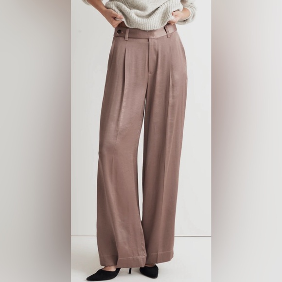 Madewell Pants - NWOT Madewell The Harlow Wide-Leg Pant in Satin